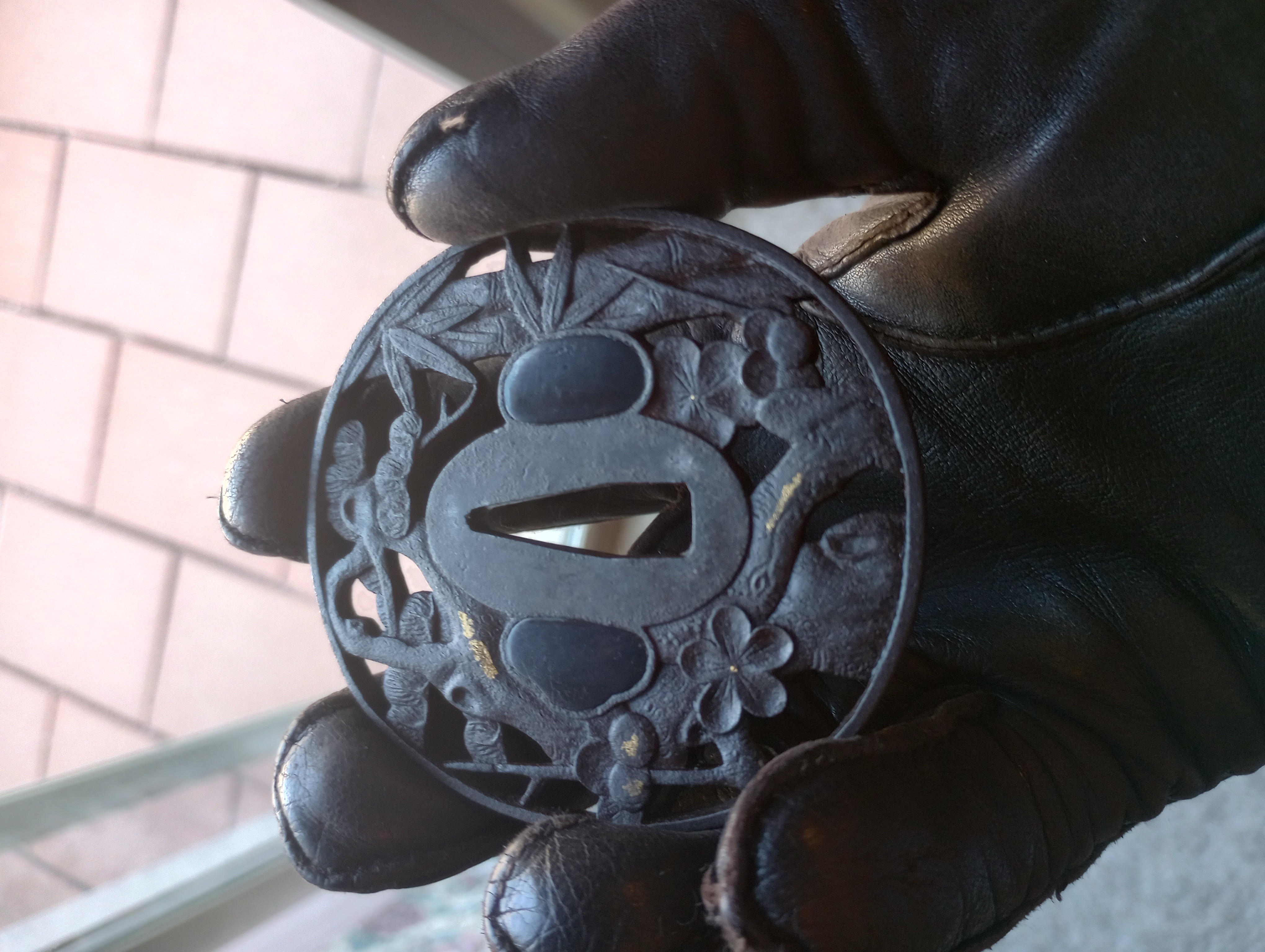 Three Friends of Winter Tsuba Back